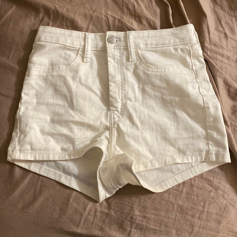 High Waisted White Shorts